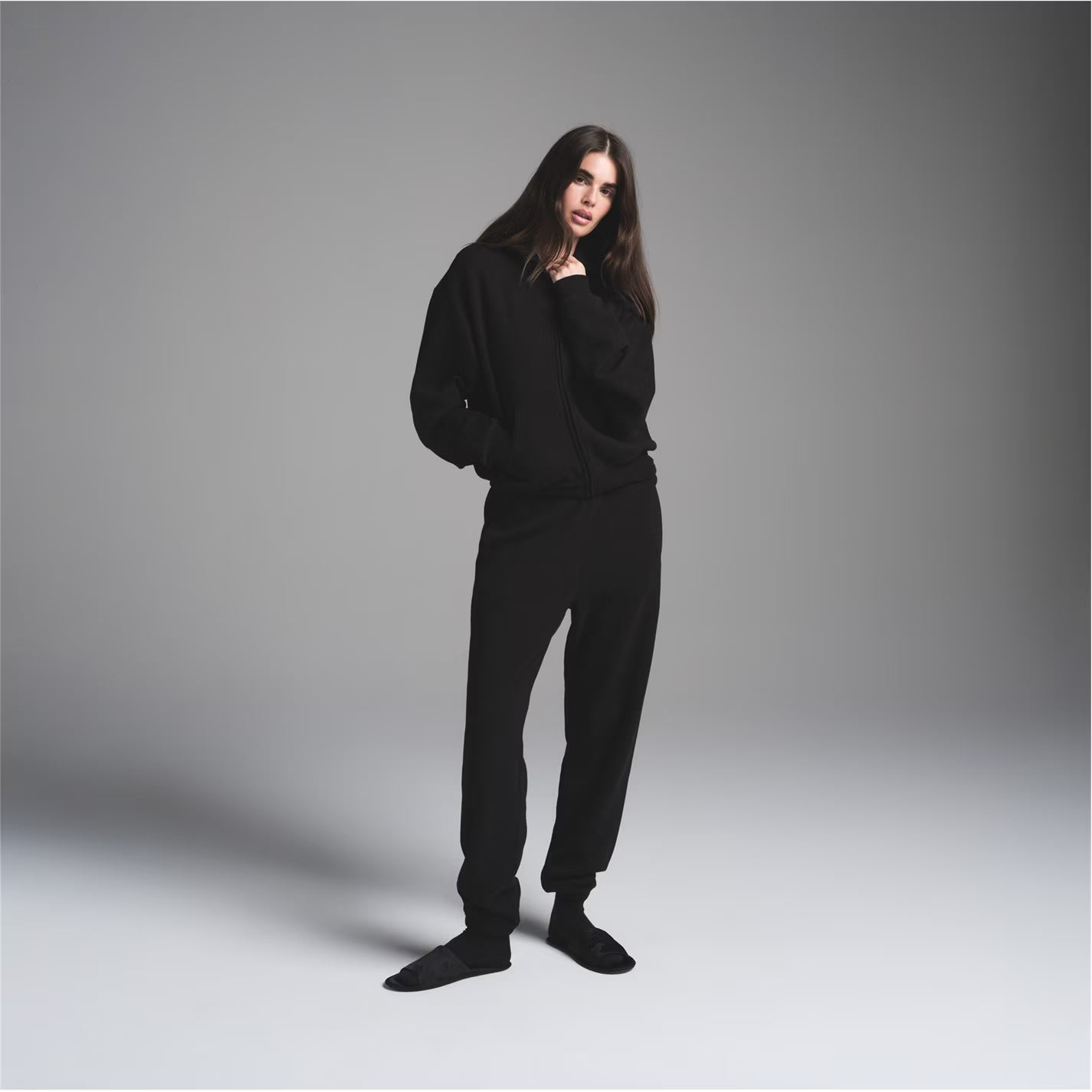 Womens Cotton Fleece Classic Zip Up Hoodie