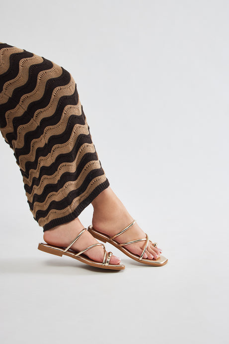 Libbie Flat Sandals - Gold