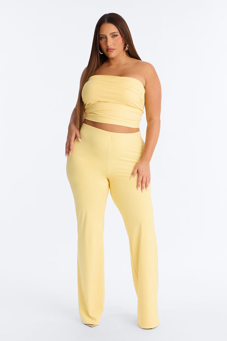 Just Vibes Strapless Pant Set - Yellow