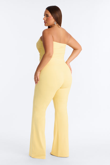 Just Vibes Strapless Pant Set - Yellow
