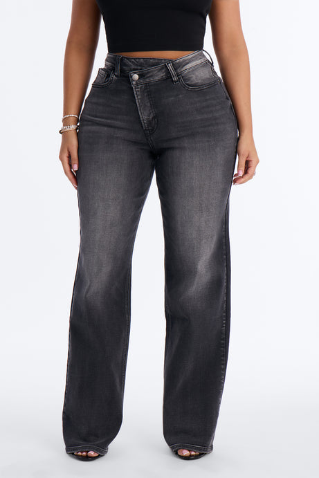Crossed Paths Stretch Jeans - Grey