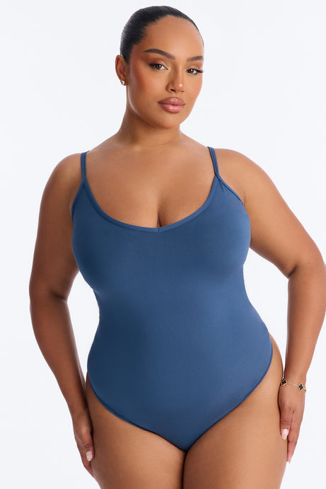 Anna Bodysuit And Short Set - Dark Denim
