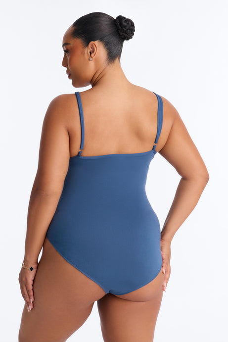 Anna Bodysuit And Short Set - Dark Denim