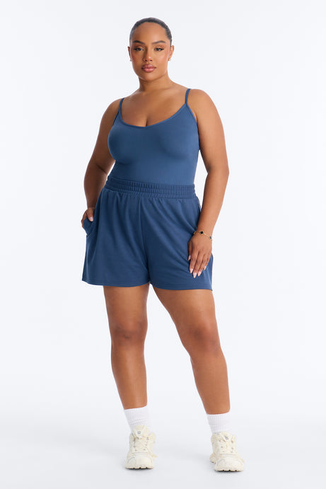 Anna Bodysuit And Short Set - Dark Denim