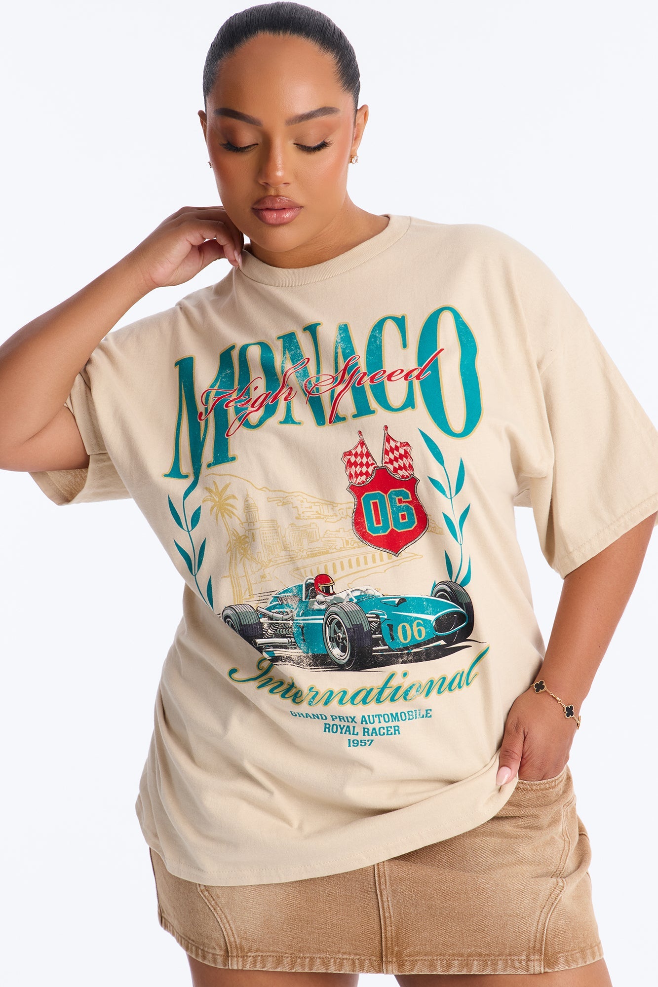 Monaco International Racing Tee - Sand