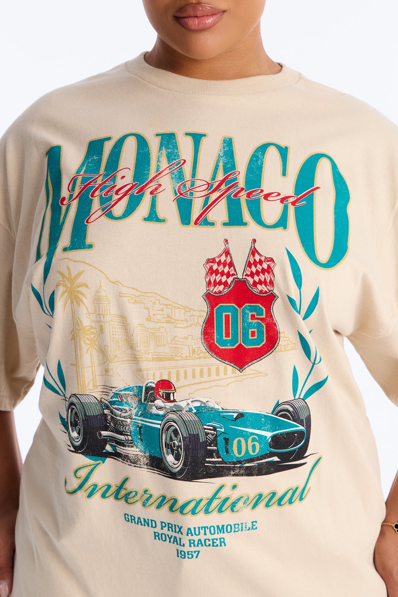 Monaco International Racing Tee - Sand