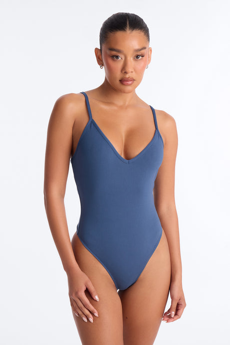 Anna Bodysuit And Short Set - Dark Denim