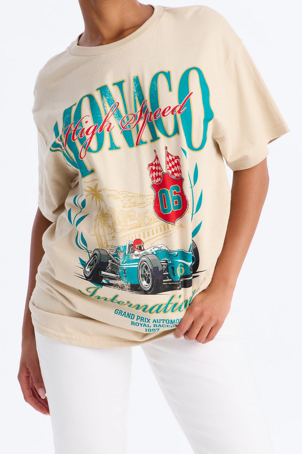 Monaco International Racing Tee - Sand