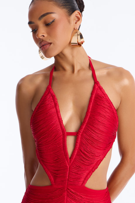 I Bring The Party Fringe Maxi Dress