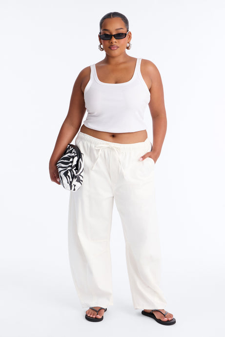 At Sunset Loose Fit TIe Waist Jeans - White