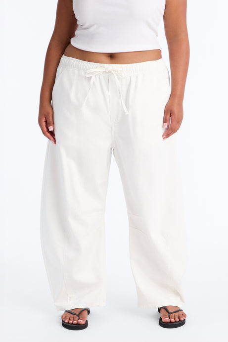 At Sunset Loose Fit TIe Waist Jeans - White