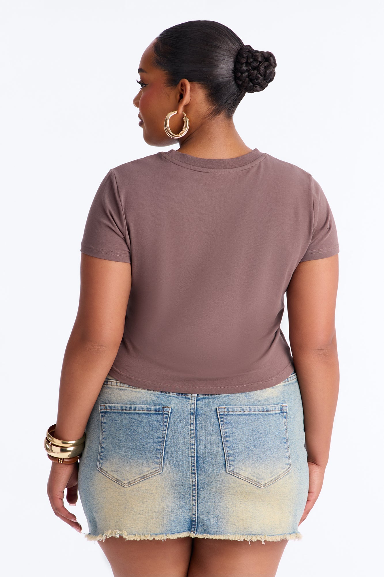Modelo Collection Rhinestone Baby Tee - Chocolate