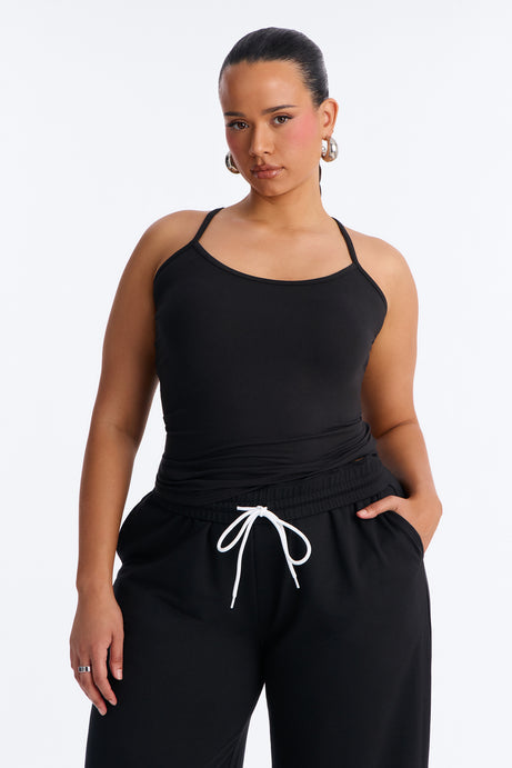 Tiana Wide Leg Pant Set - Black