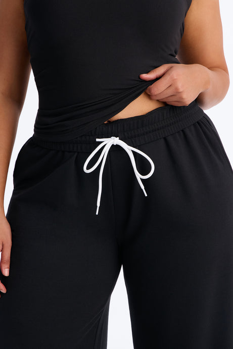 Tiana Wide Leg Pant Set - Black