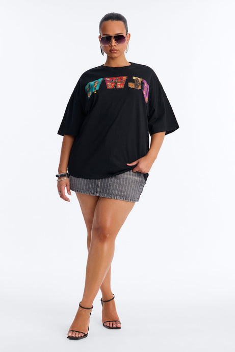 WWJD Oversized Tee - Black