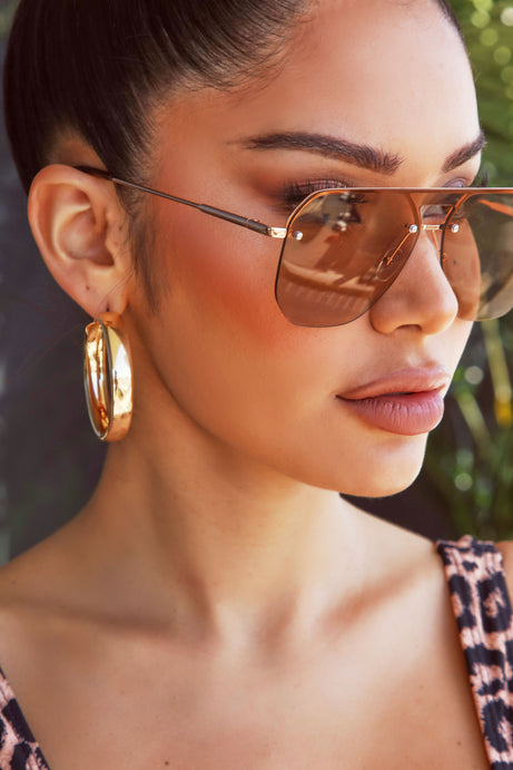 What An Upgrade Sunglasses - Gold/Brown