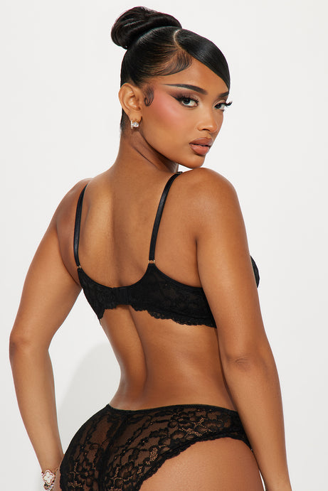 Nova Lace Unlined Bra - Black