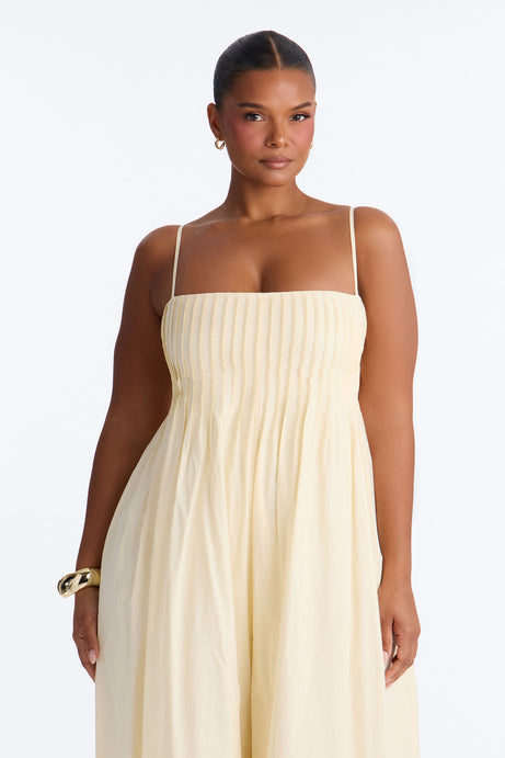 Tate Poplin Wide Leg Jumpsuit - Yellow