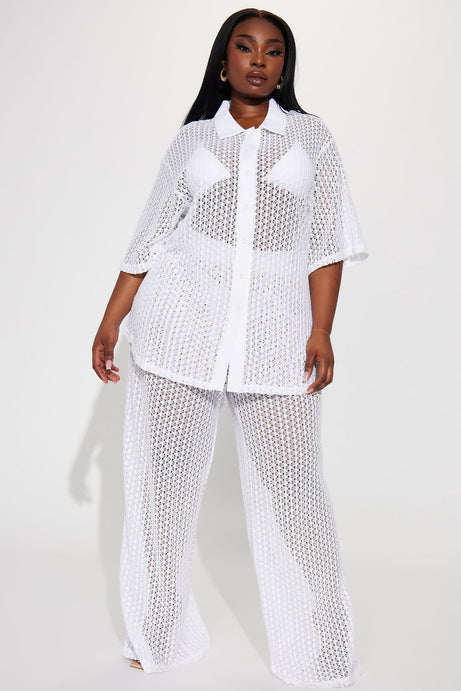 Abby Swim Cover Up Pants - White