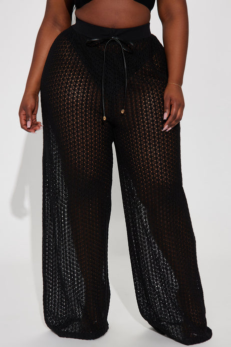 Abby Swim Cover Up Pants - Black