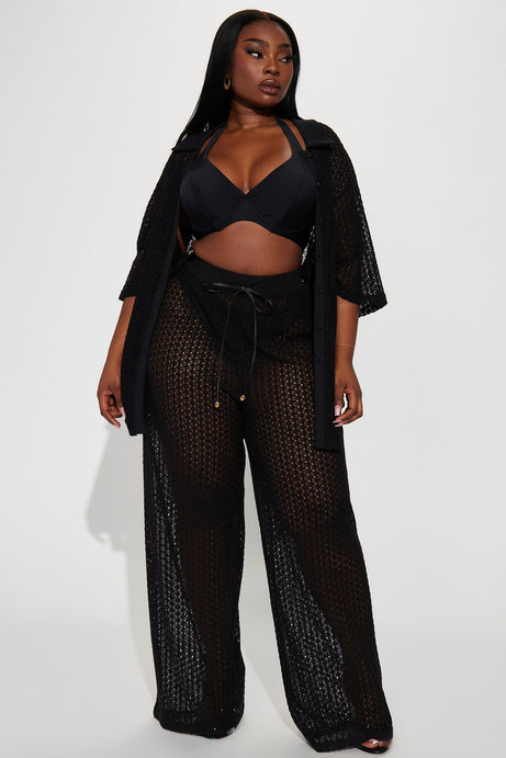 Abby Swim Cover Up Pants - Black