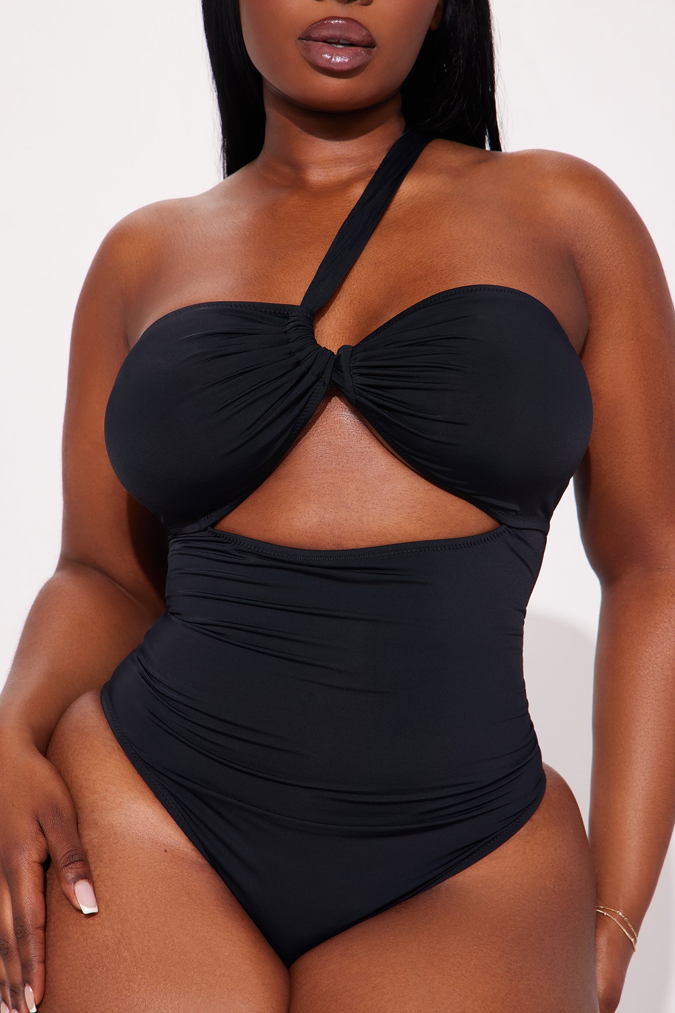 Ready For The Summer Cutout 1 Piece Swimsuit - Black