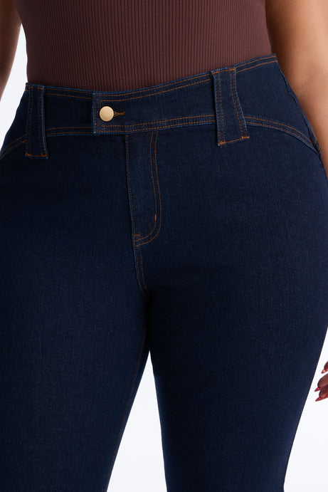 Hit It Compression Stretch Bootcut Jeans - Dark Wash