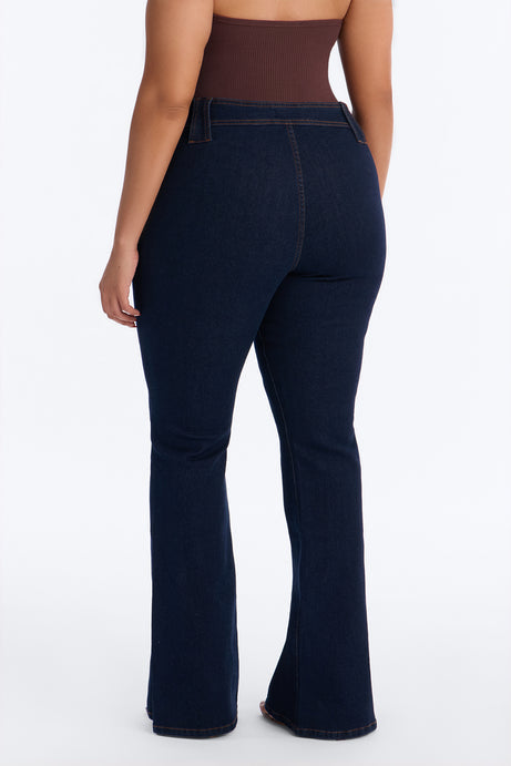 Hit It Compression Stretch Bootcut Jeans - Dark Wash