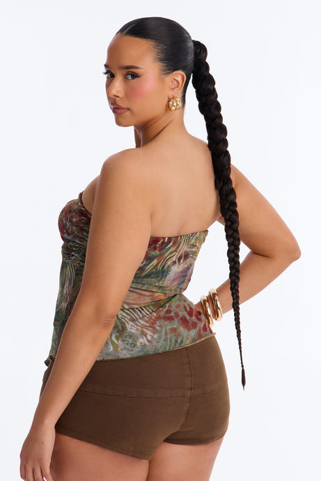 Costa Rica Queen Mesh Flyaway Tube Top - Green/combo