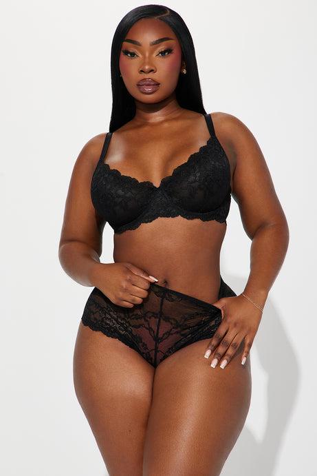 Nova Lace Unlined Bra - Black