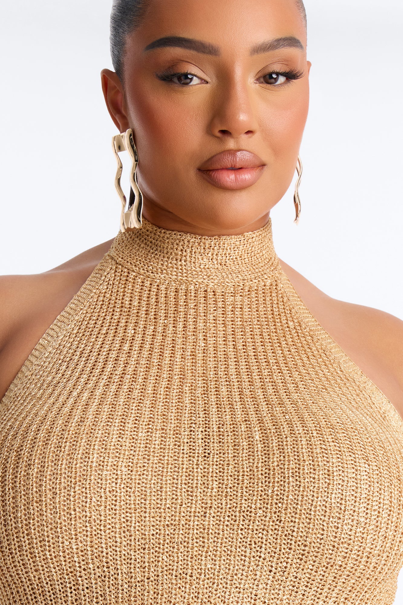 Melania Crochet Maxi Dress - Gold