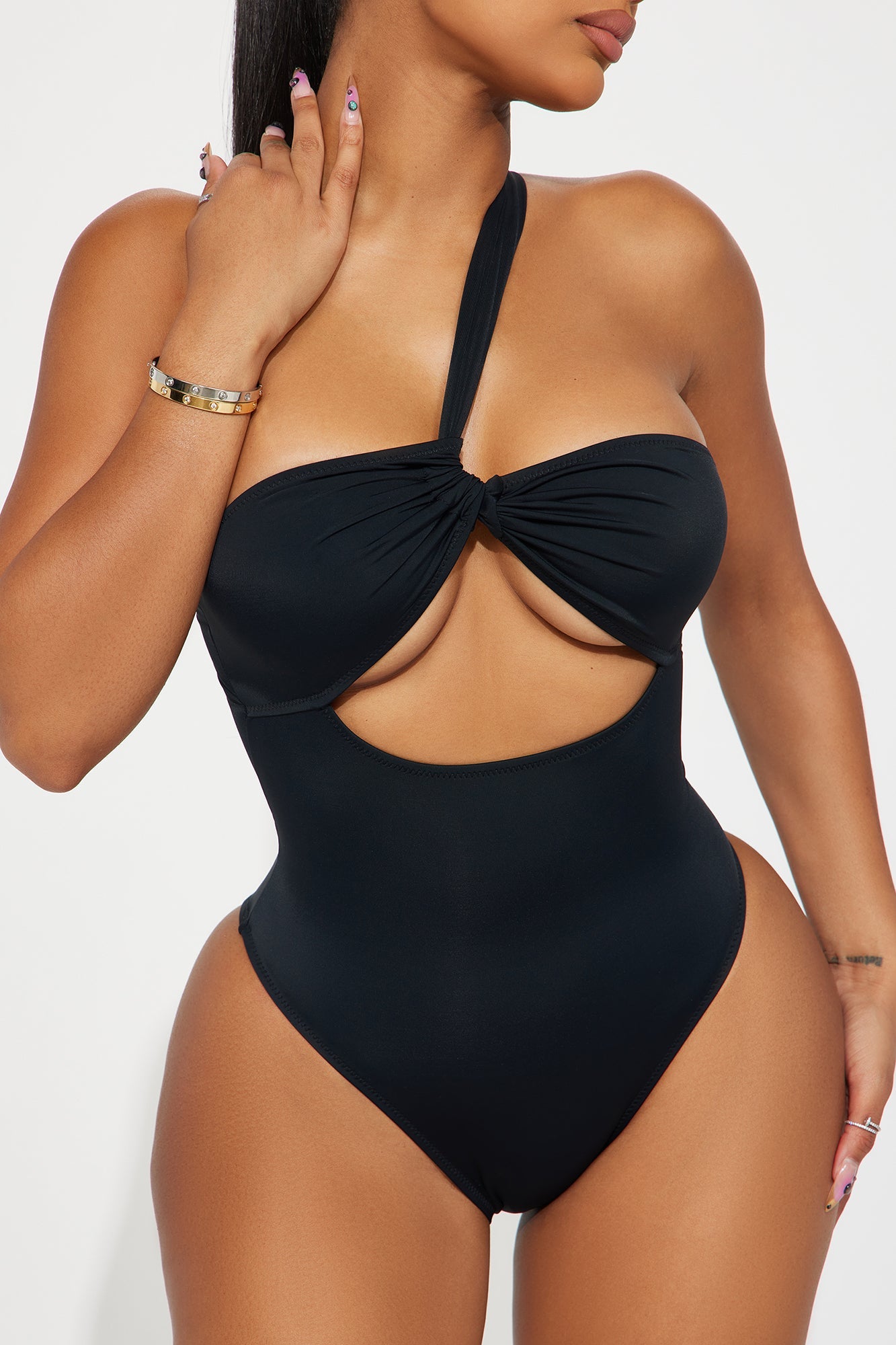 Ready For The Summer Cutout 1 Piece Swimsuit - Black