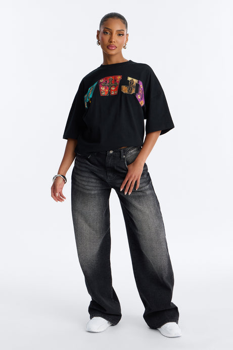 WWJD Oversized Tee - Black