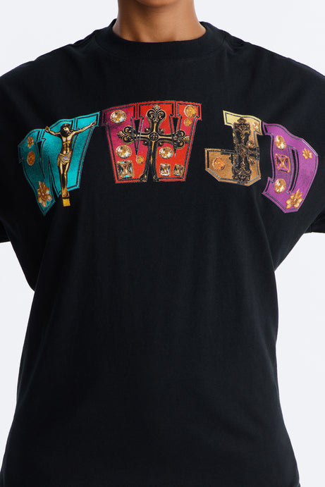WWJD Oversized Tee - Black