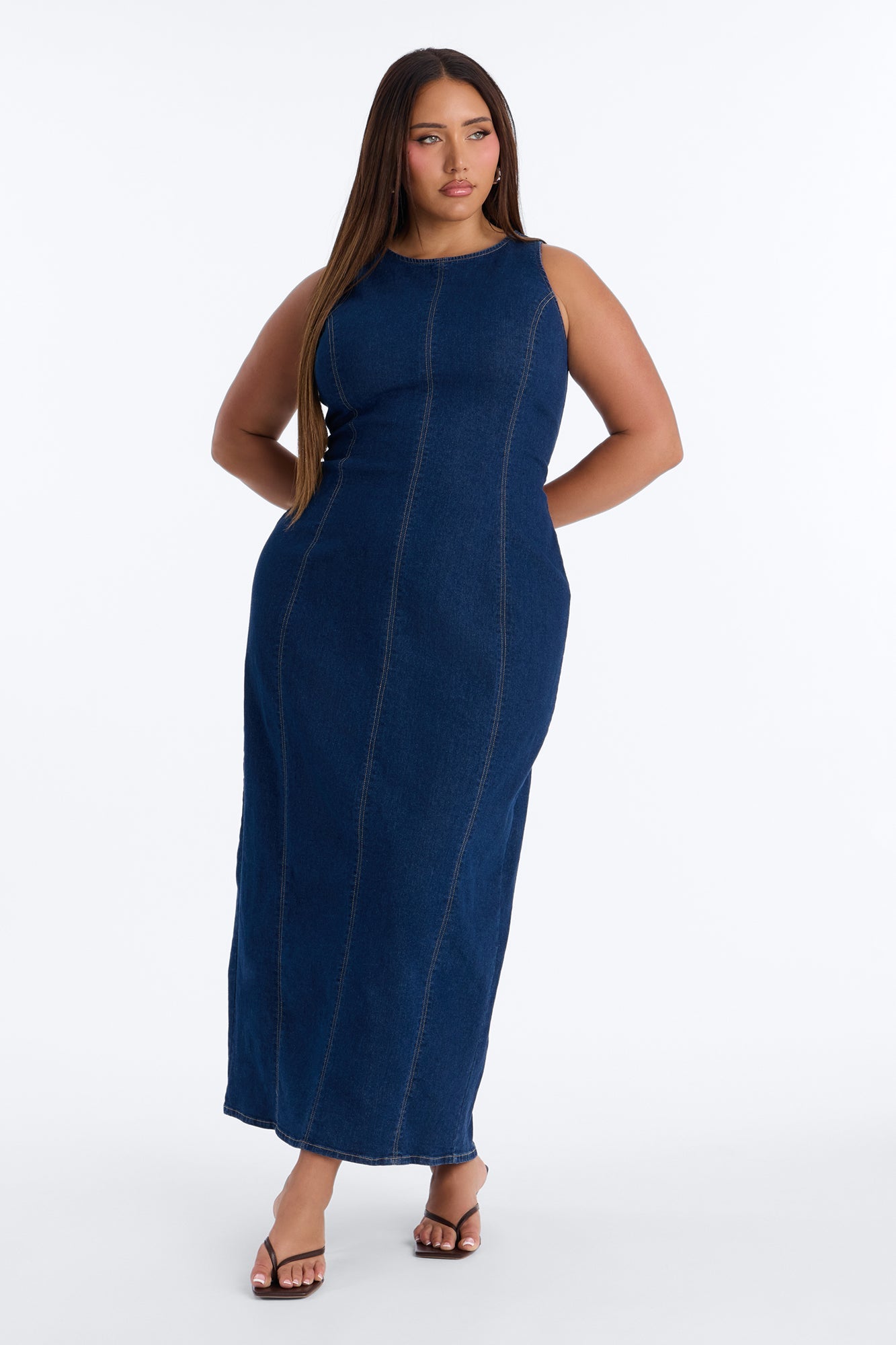 Countryside Denim Maxi Dress - Dark Wash