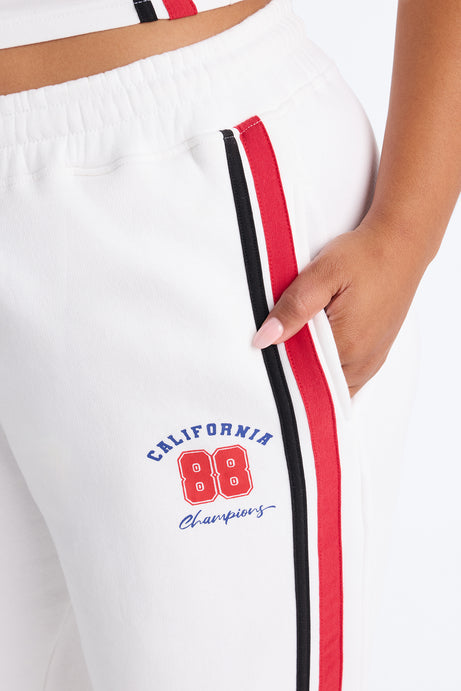 Cali 88' Strapless Fleece Pant Set - White/combo