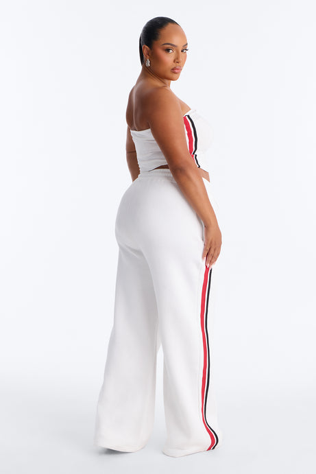 Cali 88' Strapless Fleece Pant Set - White/combo