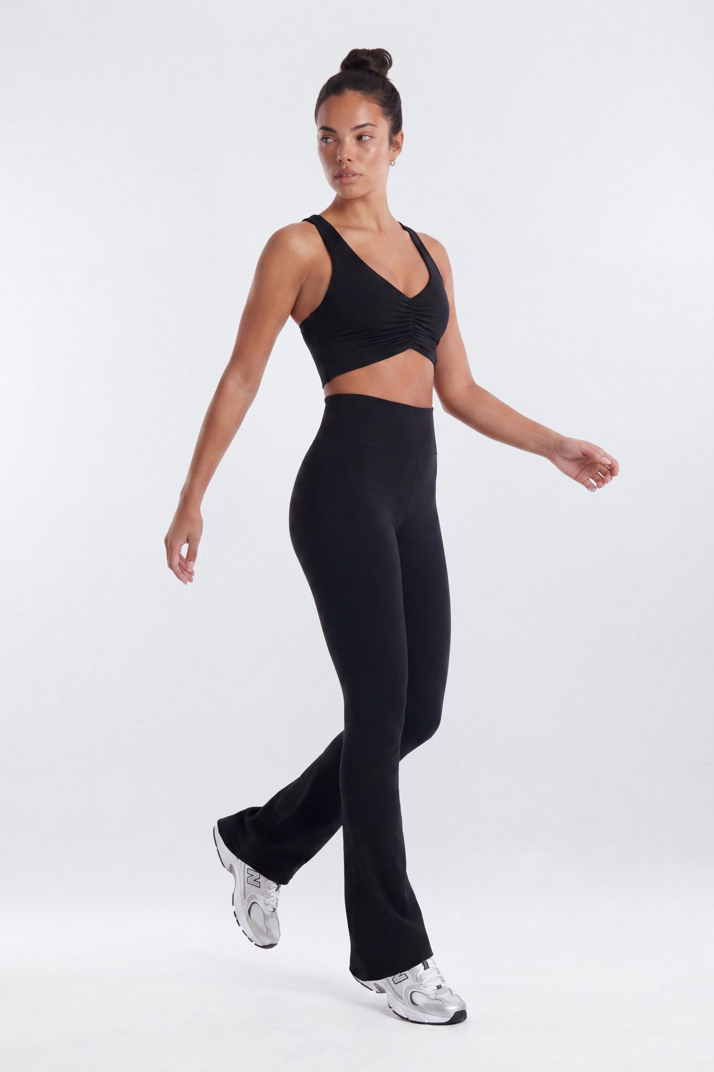 CloudForm™ Ruched Sports Bra - Black