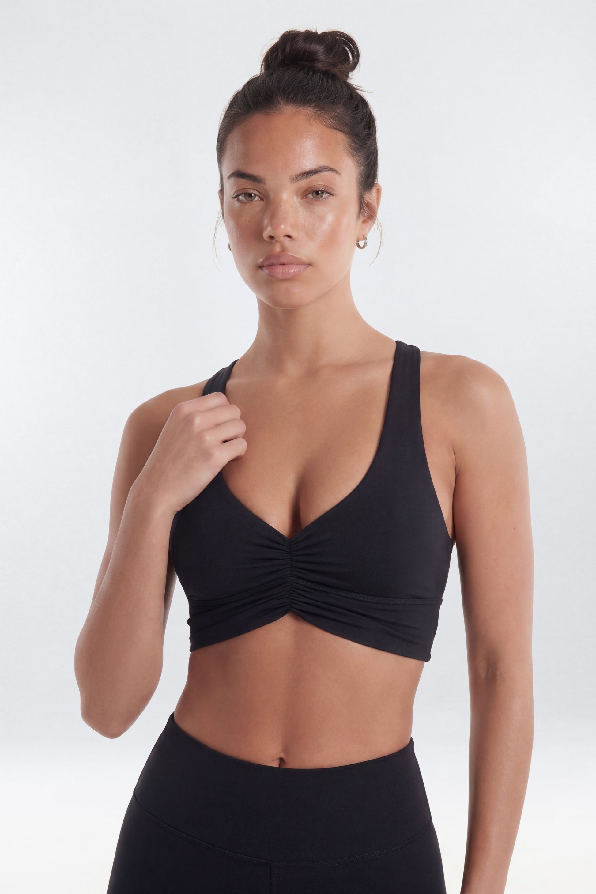 CloudForm™ Ruched Sports Bra - Black