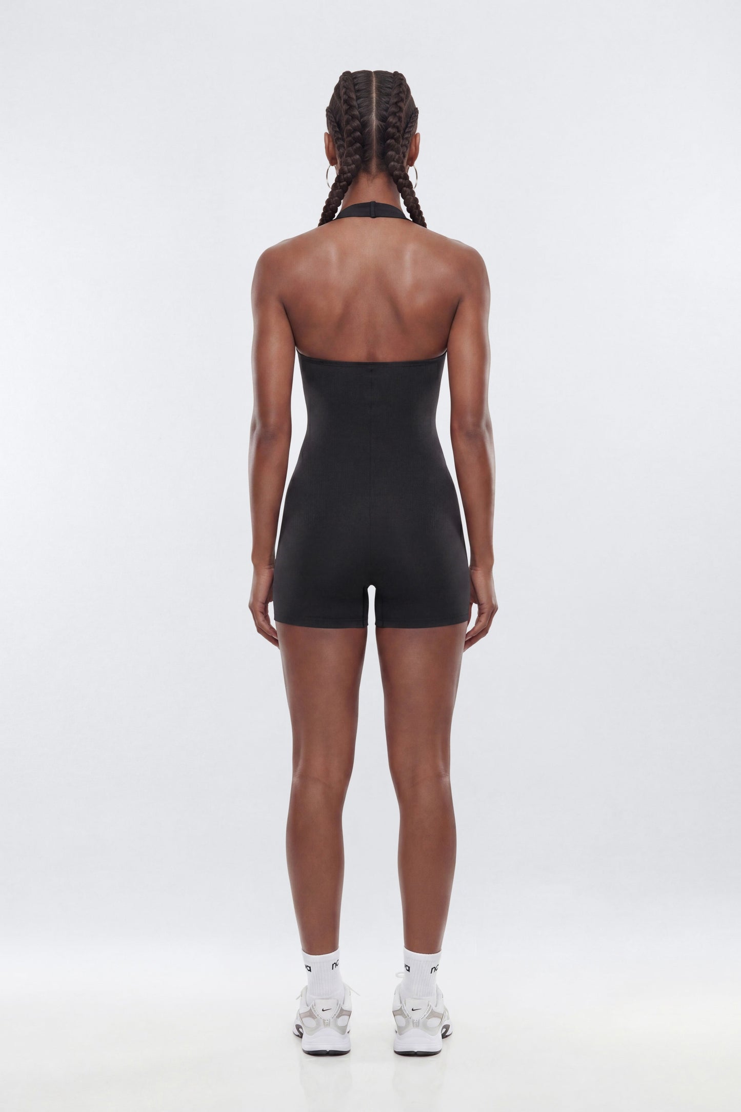 CloudForm™ 3″ Halter Romper - Black