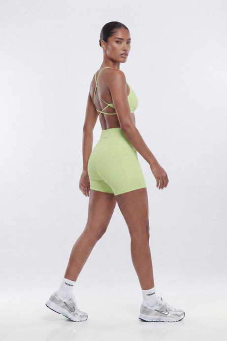 CloudForm™ High Waist 5″ Side Pocket Biker Short - Pistachio