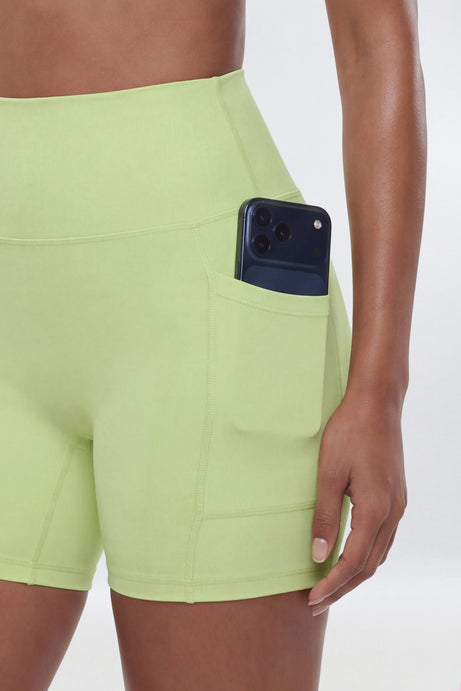 CloudForm™ High Waist 5″ Side Pocket Biker Short - Pistachio