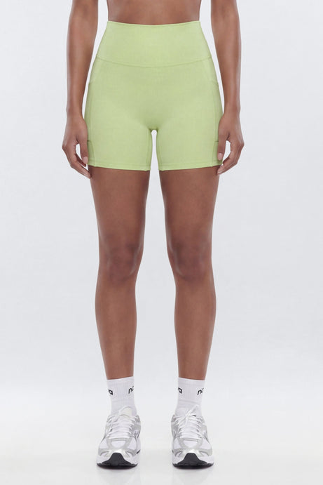 CloudForm™ High Waist 5″ Side Pocket Biker Short - Pistachio