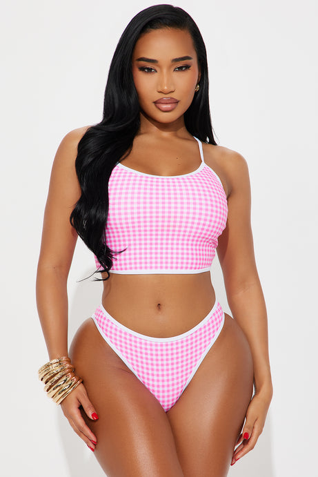 Honolulu Tankini 2 Piece Bikini - Hot Pink/combo