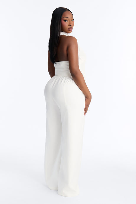 Celeste Bloom Draped Pant Set - White