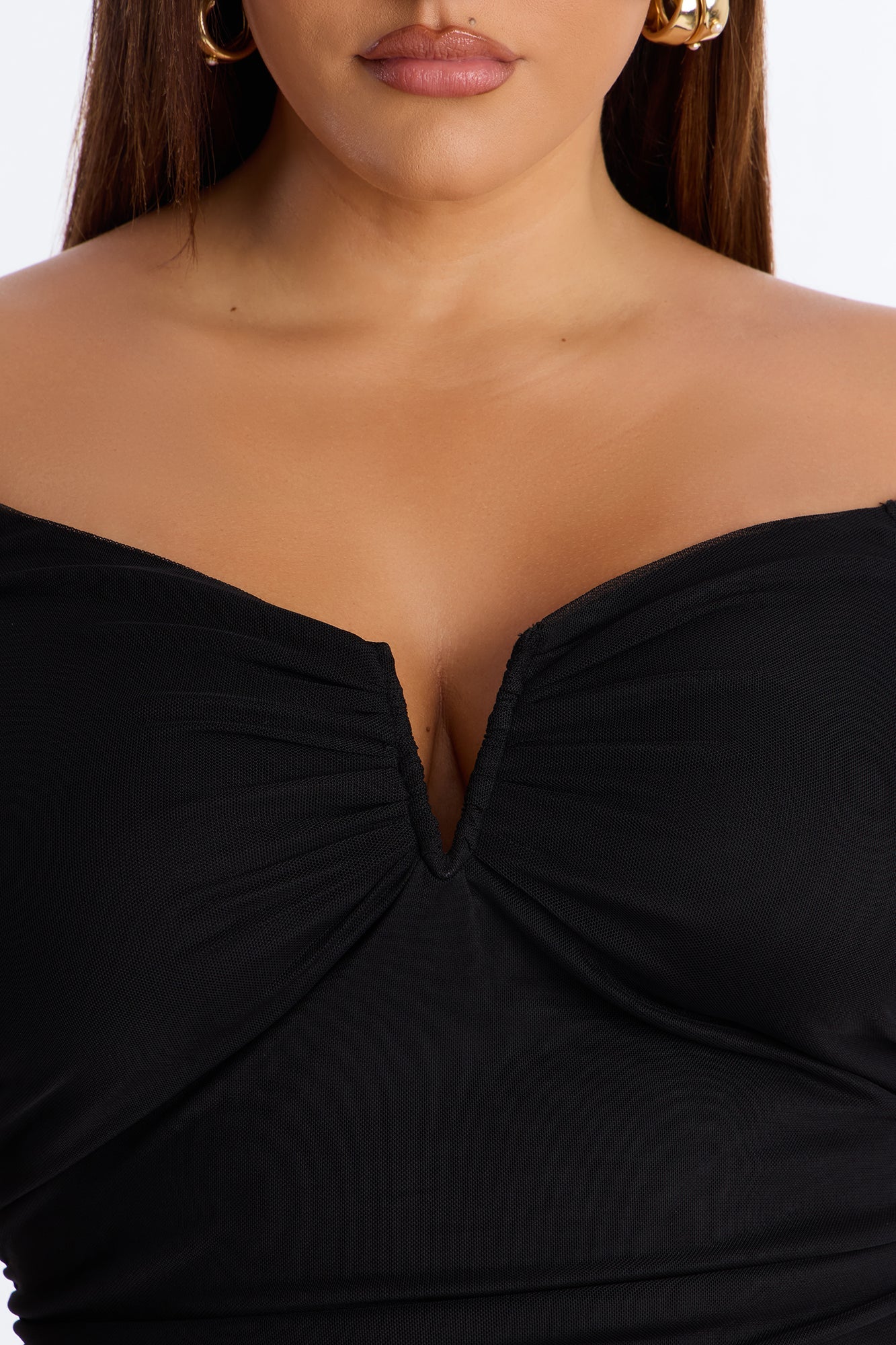 The Finer Things Mesh Short Sleeve Bodysuit - Black