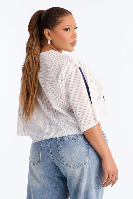 USA Lace Cropped Jersey - White