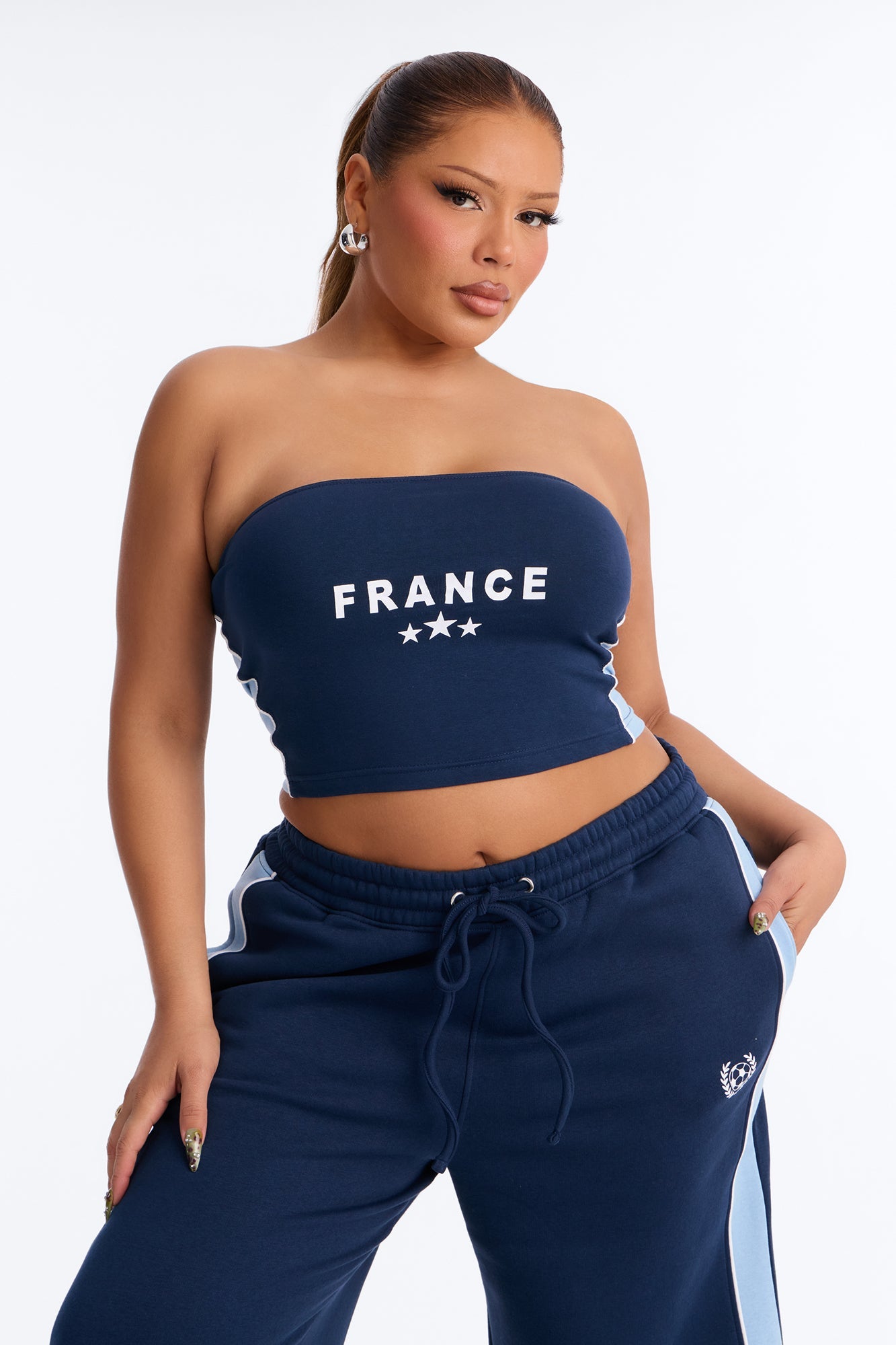 Team France Fleece Pant Set - Navy