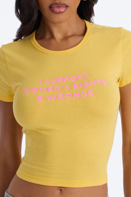 Supporting Those Rights Baby Tee - Yellow
