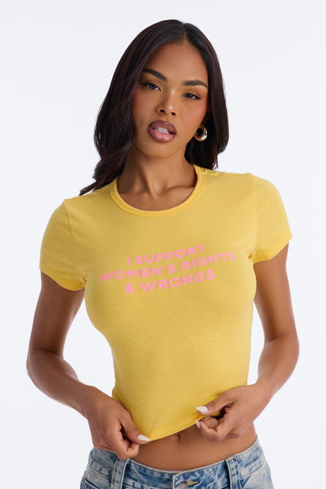 Supporting Those Rights Baby Tee - Yellow